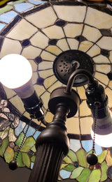 23" Dark Brown Metal Two Light Candlestick Table Lamp With Green Shade - Homeroots - Flyclothing LLC