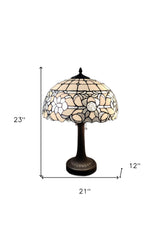 23" Dark Brown Metal Two Light Candlestick Table Lamp With White Shade - Homeroots - Flyclothing LLC