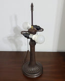 23" Dark Brown Metal Two Light Candlestick Table Lamp With White Shade - Homeroots