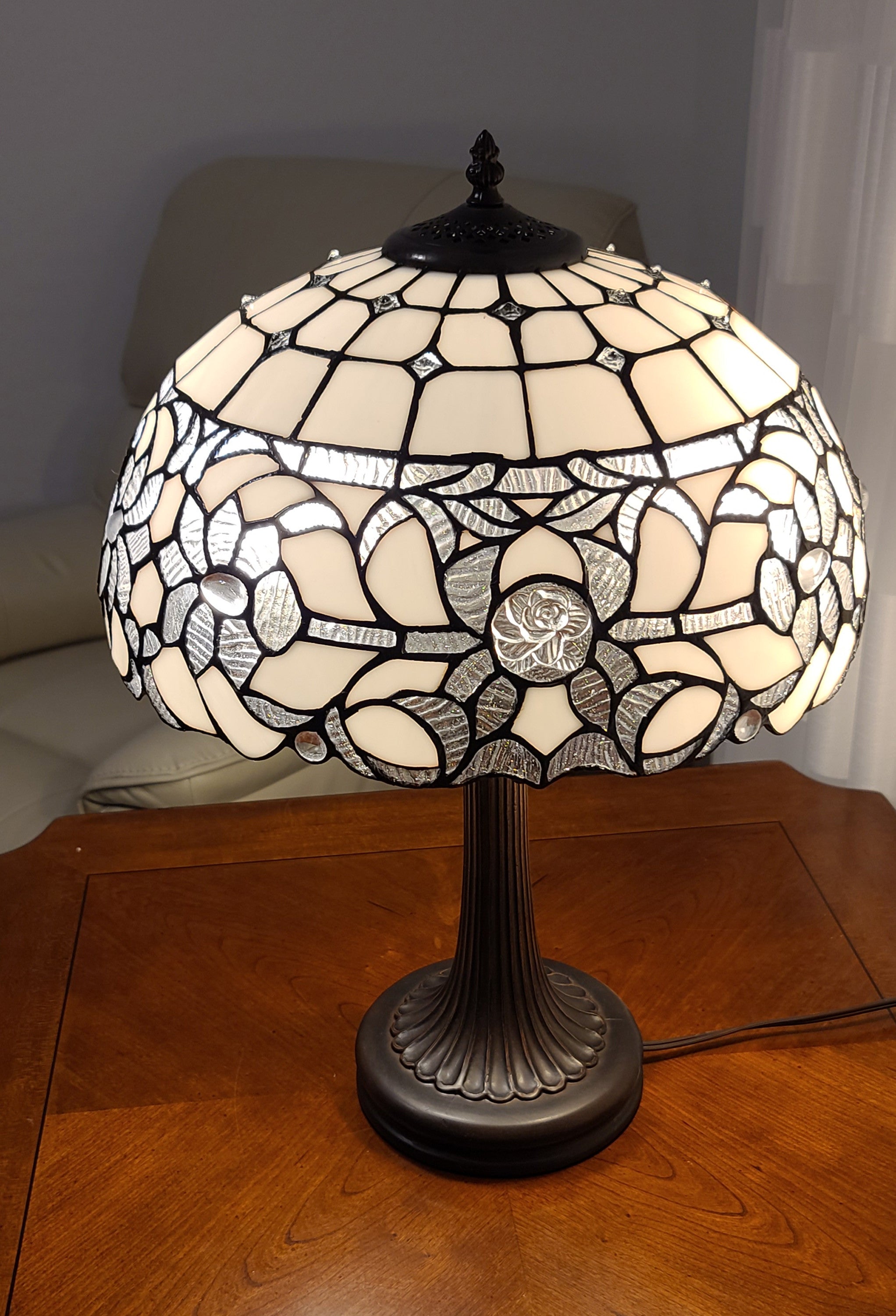 23" Dark Brown Metal Two Light Candlestick Table Lamp With White Shade - Homeroots - Flyclothing LLC