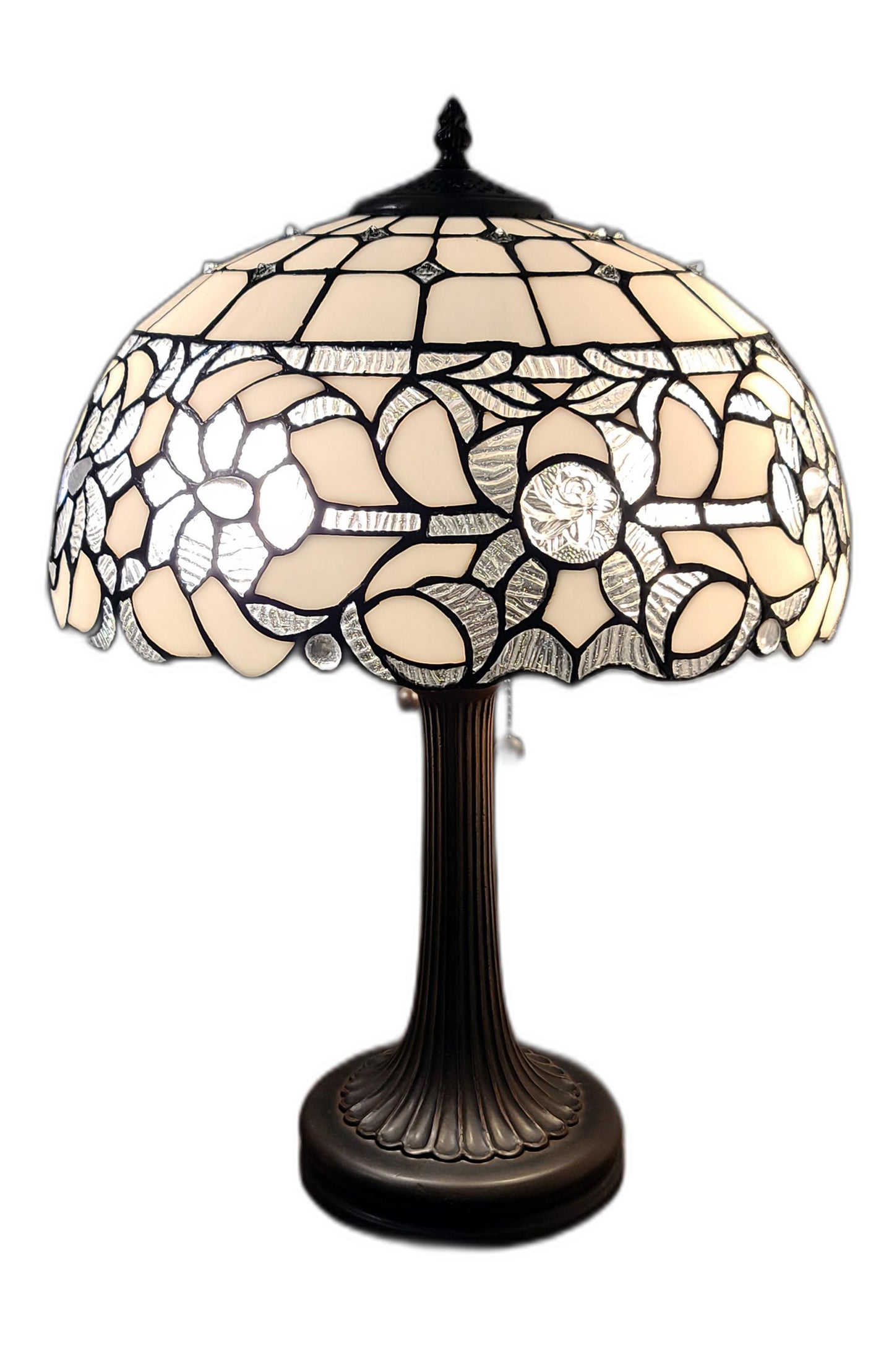 23" Dark Brown Metal Two Light Candlestick Table Lamp With White Shade - Homeroots - Flyclothing LLC