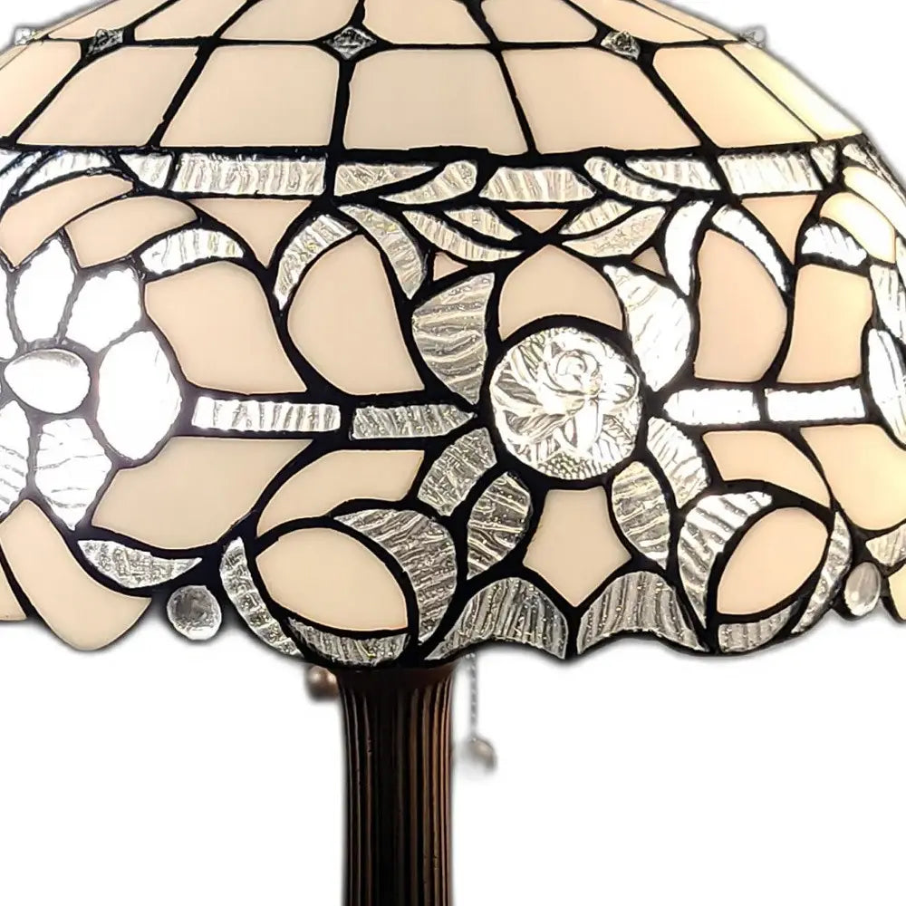 23" Dark Brown Metal Two Light Candlestick Table Lamp With White Shade - Homeroots - Flyclothing LLC