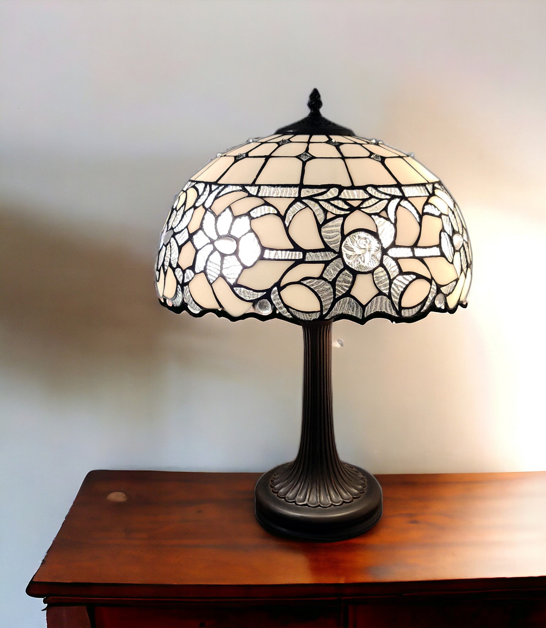 23" Dark Brown Metal Two Light Candlestick Table Lamp With White Shade - Homeroots - Flyclothing LLC