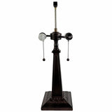 22" Dark Brown Metal Two Light Candlestick Table Lamp With Beige Shade - Homeroots