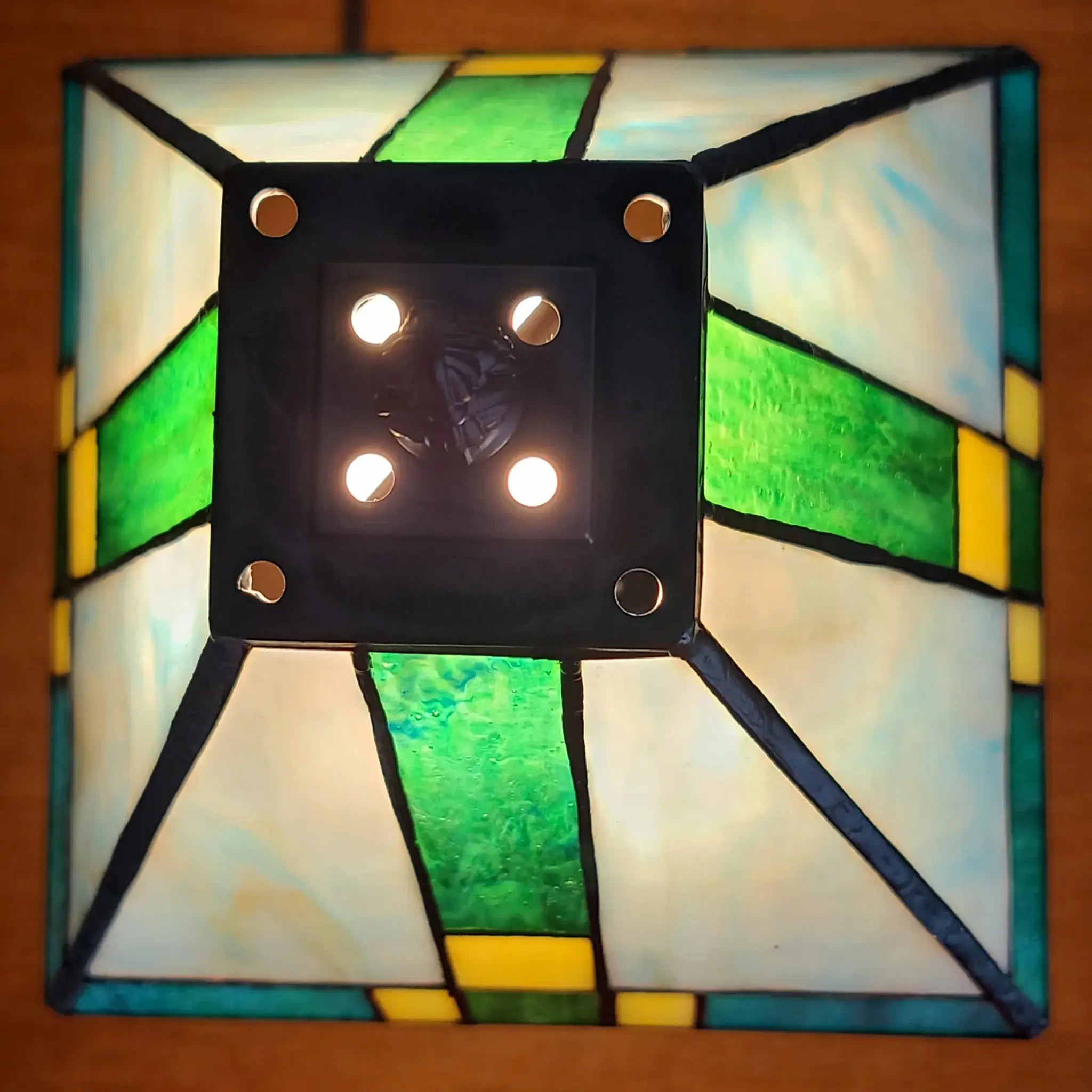 15" Dark Brown Metal Candlestick Table Lamp With Green Shade - Homeroots - Flyclothing LLC