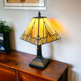 15" Dark Brown Metal Candlestick Table Lamp With Beige Shade - Homeroots - Flyclothing LLC