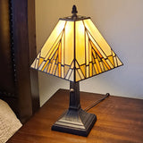 15" Dark Brown Metal Candlestick Table Lamp With Beige Shade - Homeroots - Flyclothing LLC