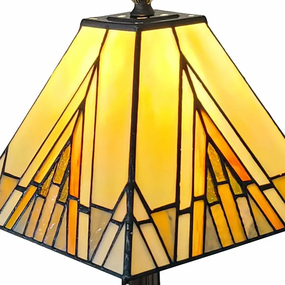 15" Dark Brown Metal Candlestick Table Lamp With Beige Shade - Homeroots - Flyclothing LLC