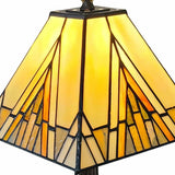 15" Dark Brown Metal Candlestick Table Lamp With Beige Shade - Homeroots