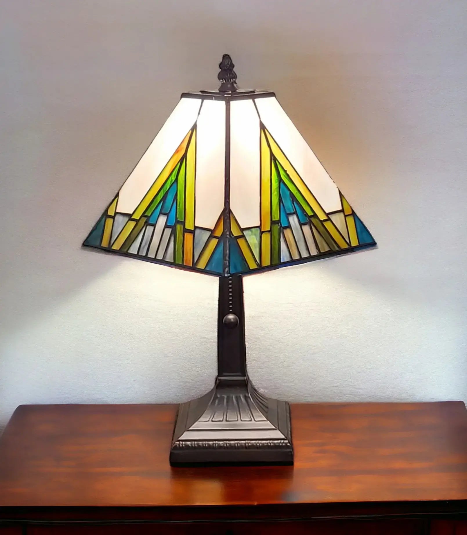 15" Dark Brown Metal Candlestick Table Lamp With Beige Shade - Homeroots - Flyclothing LLC
