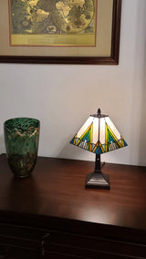 15" Dark Brown Metal Candlestick Table Lamp With Beige Shade - Homeroots - Flyclothing LLC