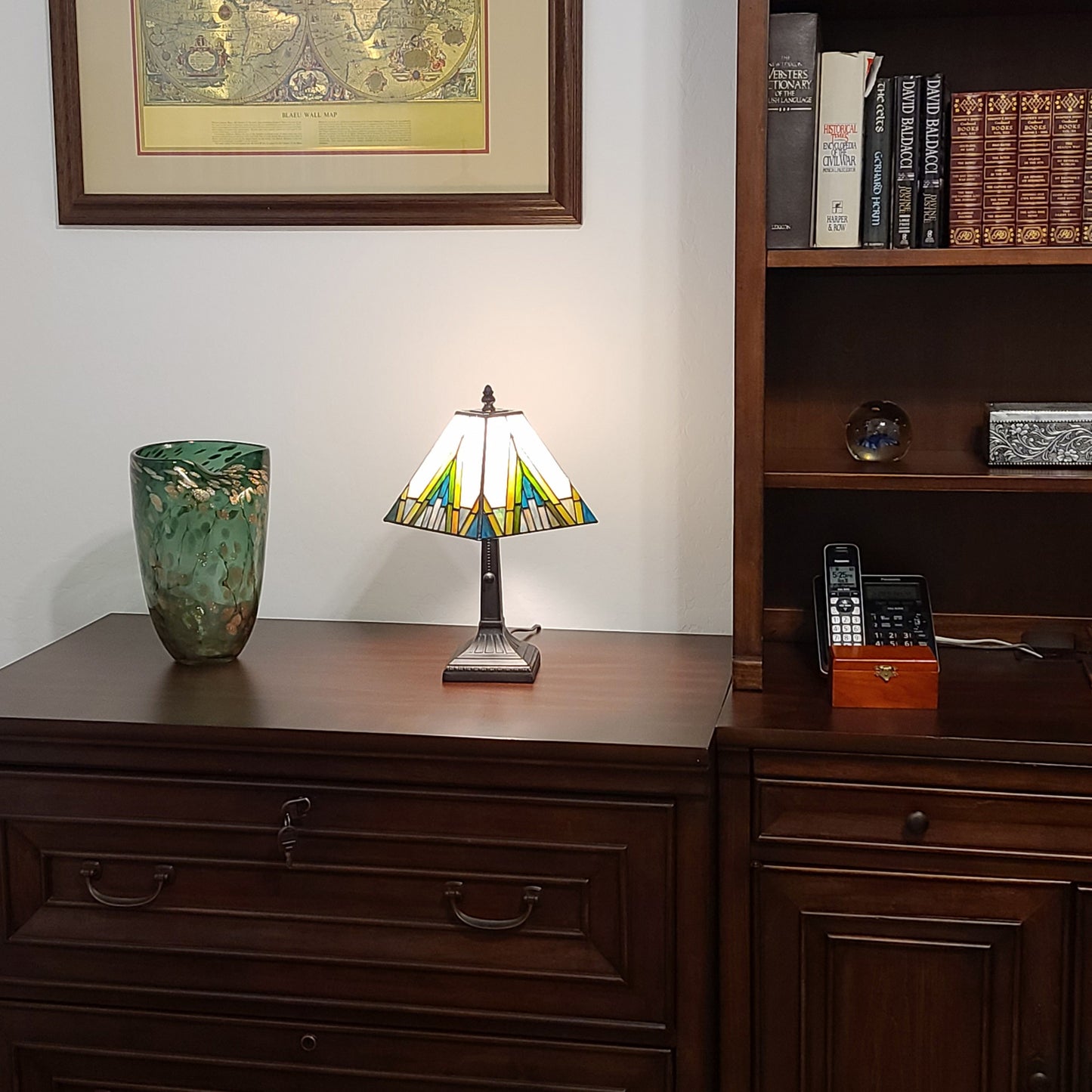 15" Dark Brown Metal Candlestick Table Lamp With Beige Shade - Homeroots - Flyclothing LLC