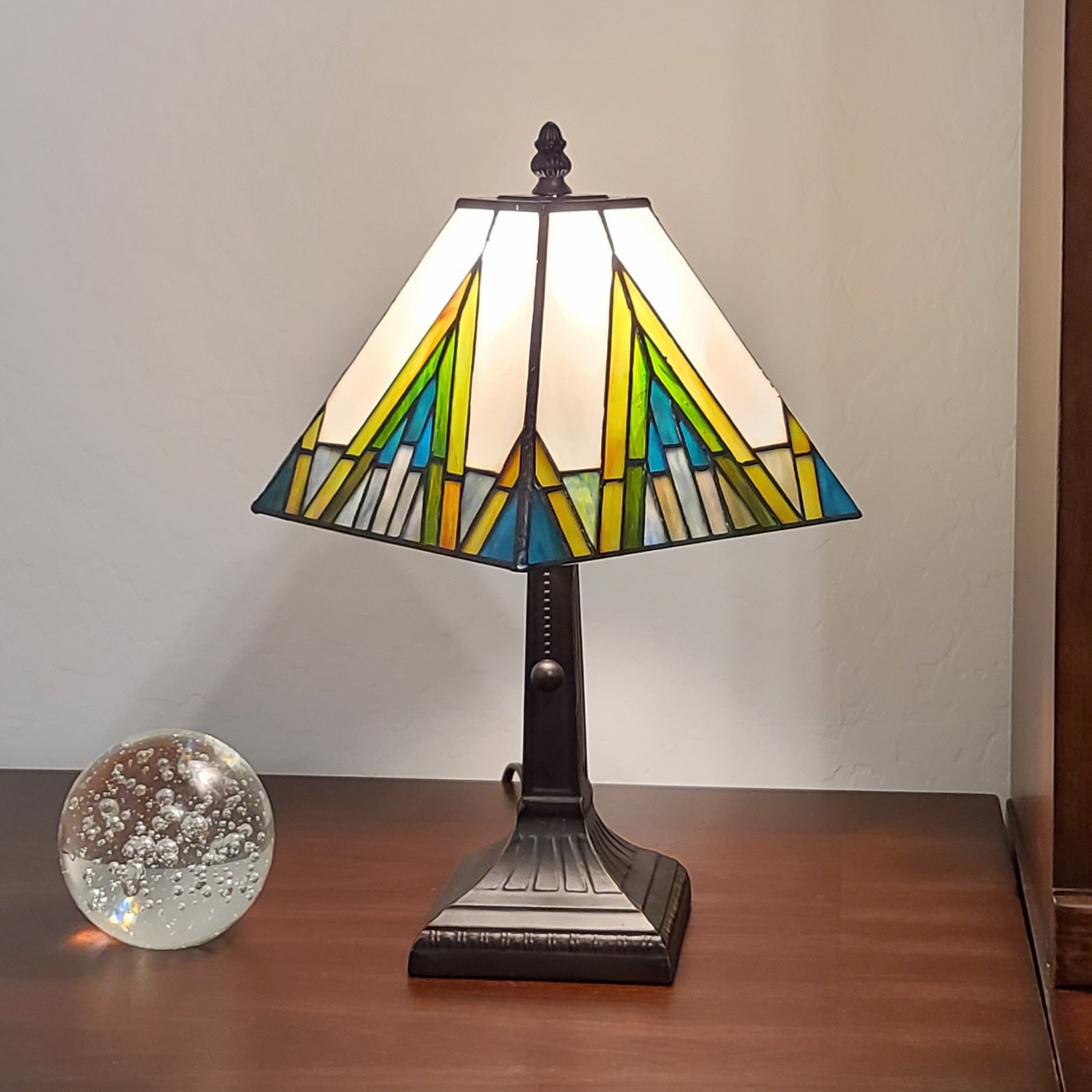 15" Dark Brown Metal Candlestick Table Lamp With Beige Shade - Homeroots - Flyclothing LLC