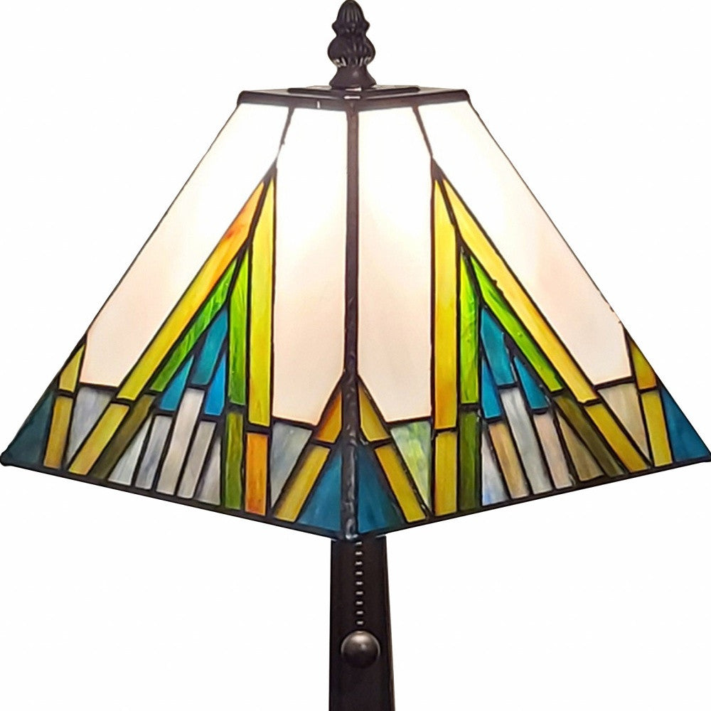 15" Dark Brown Metal Candlestick Table Lamp With Beige Shade - Homeroots - Flyclothing LLC