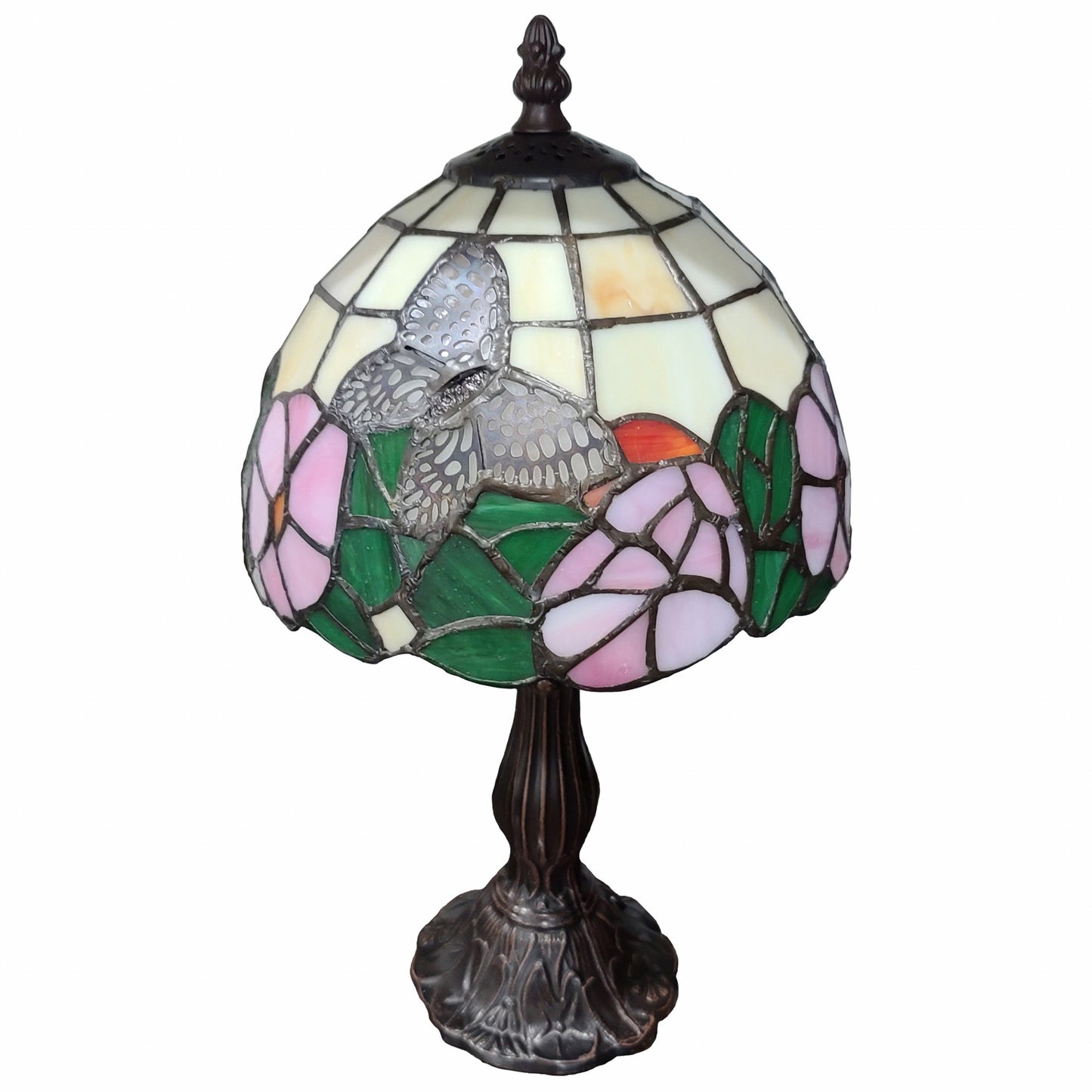 15" Dark Brown Metal Candlestick Table Lamp With Beige Shade - Homeroots - Flyclothing LLC