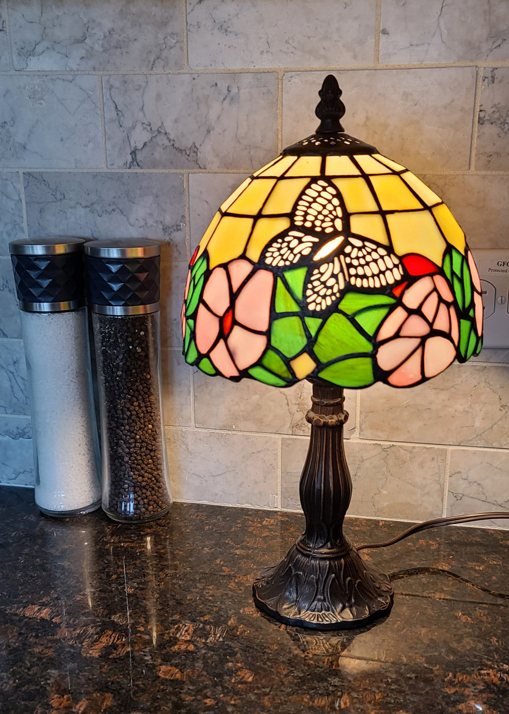 15" Dark Brown Metal Candlestick Table Lamp With Beige Shade - Homeroots - Flyclothing LLC