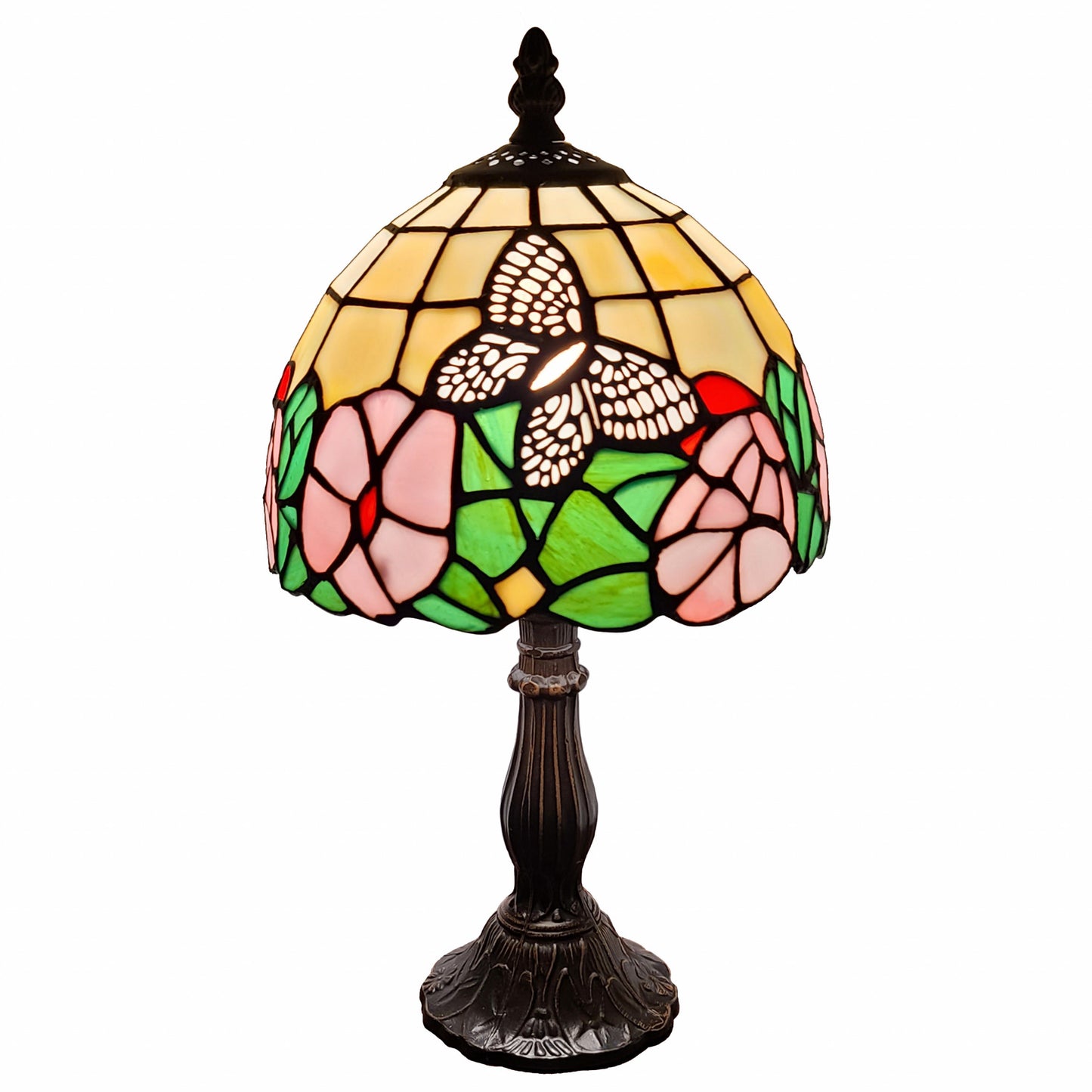 15" Dark Brown Metal Candlestick Table Lamp With Beige Shade - Homeroots - Flyclothing LLC