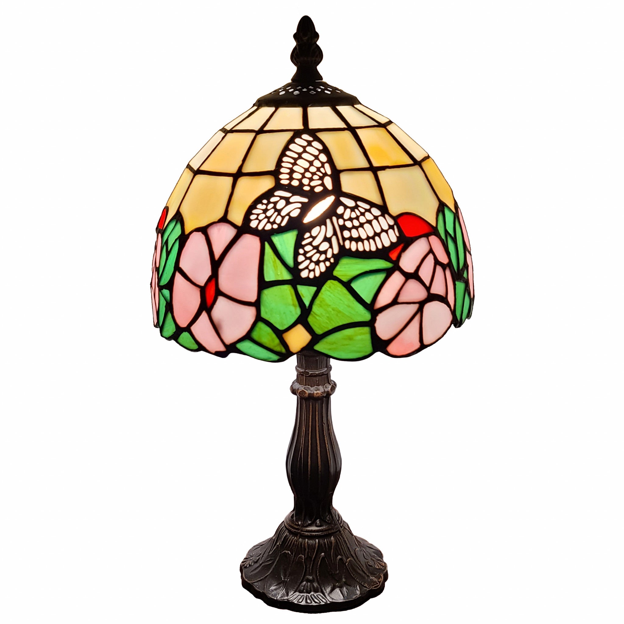 15" Dark Brown Metal Candlestick Table Lamp With Beige Shade - Homeroots - Flyclothing LLC