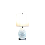 20" White Luster Mirrored Glass Table Lamp With Night Light - Homeroots - Flyclothing LLC