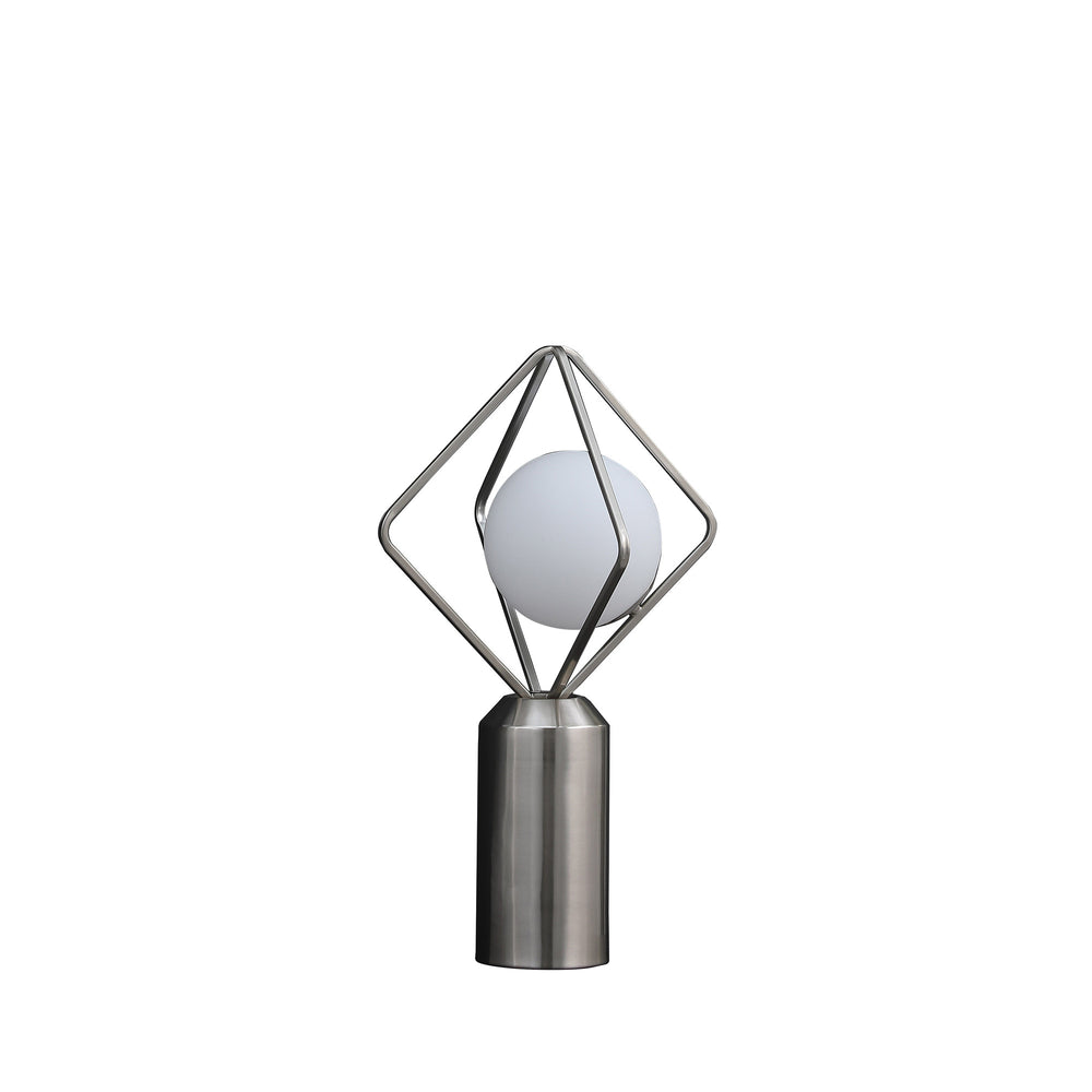 20" Silver Geometric Pedestal Contemporary Table or Desk Lamp - Homeroots - Flyclothing LLC