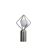 20" Silver Geometric Pedestal Contemporary Table or Desk  Lamp - Homeroots