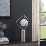20" Silver Geometric Pedestal Contemporary Table or Desk Lamp - Homeroots - Flyclothing LLC