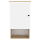 16" Light Oak And White Wall Mounted Cabinet With Three Shelves - Homeroots - Flyclothing LLC