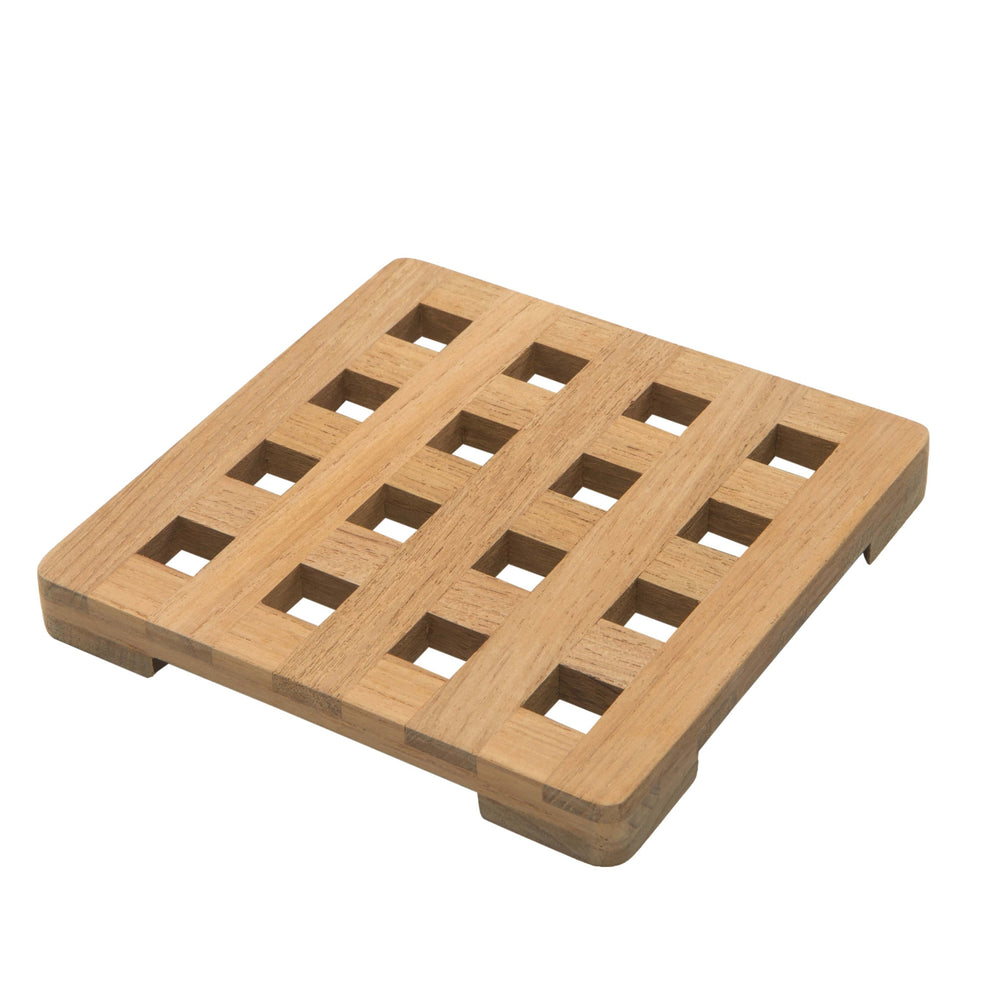 6.00 " Square Wood Trivet - Homeroots