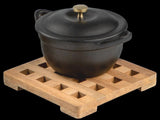 6.00 " Square Wood Trivet - Homeroots