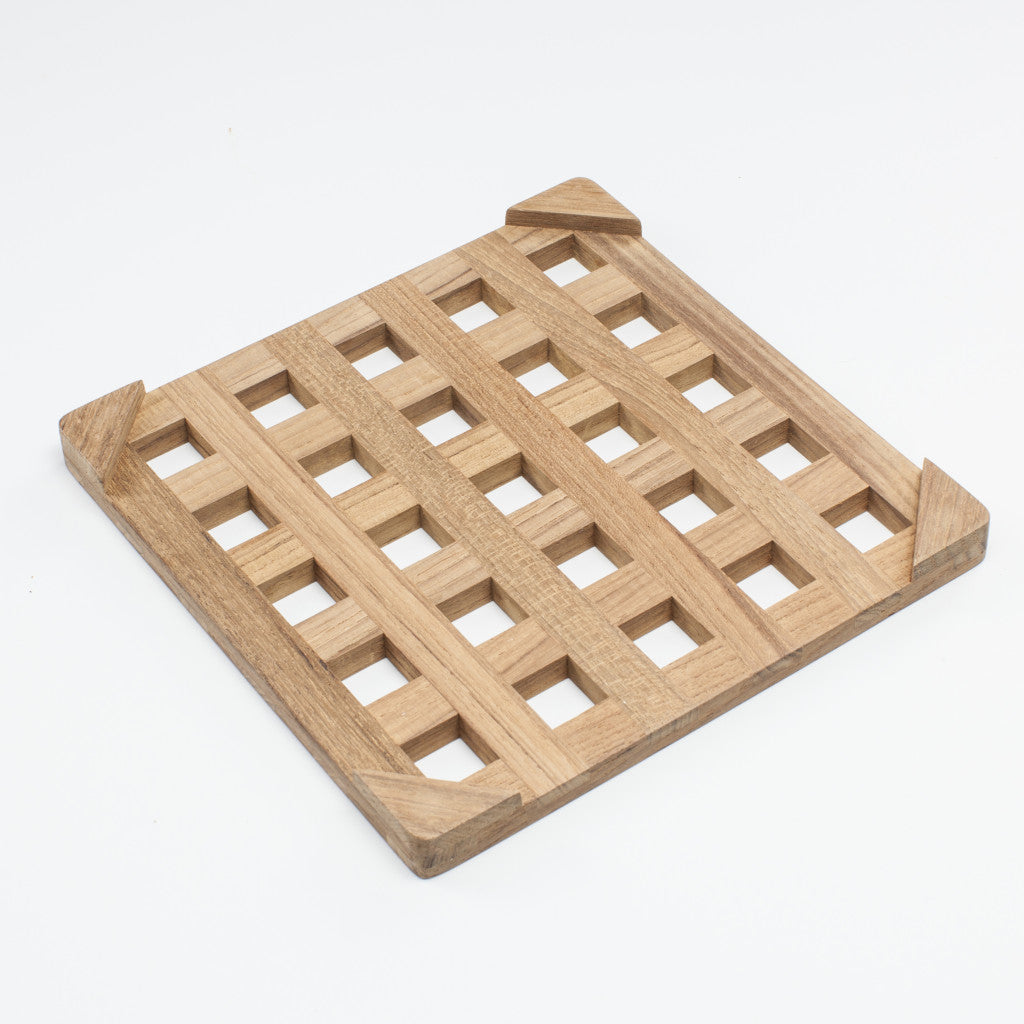 8.00 " Square Wood Trivet - Homeroots - Flyclothing LLC