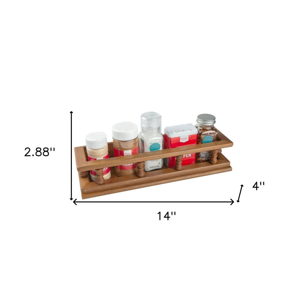 Wall Mounted 14.00 " Wood Spice Rack - Homeroots - Flyclothing LLC