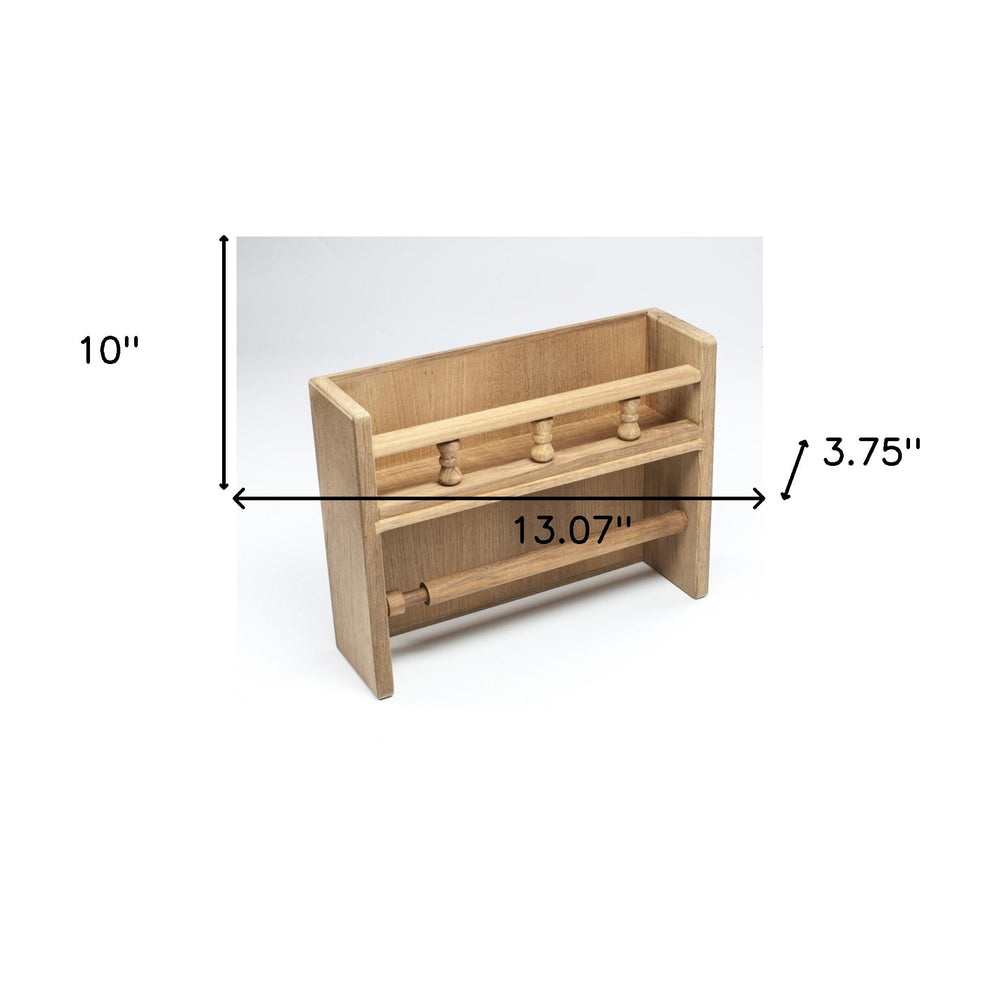 Wall Mounted 13.07 " Wood Spice Jar & Rack Set - Homeroots - Flyclothing LLC