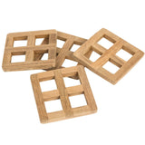 set of four 3.00 " Square Wood Coaster - Homeroots - Flyclothing LLC