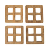 set of four 3.00 " Square Wood Coaster