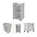 White Rolling Bar Cart With Wine Storage - Homeroots - Flyclothing LLC