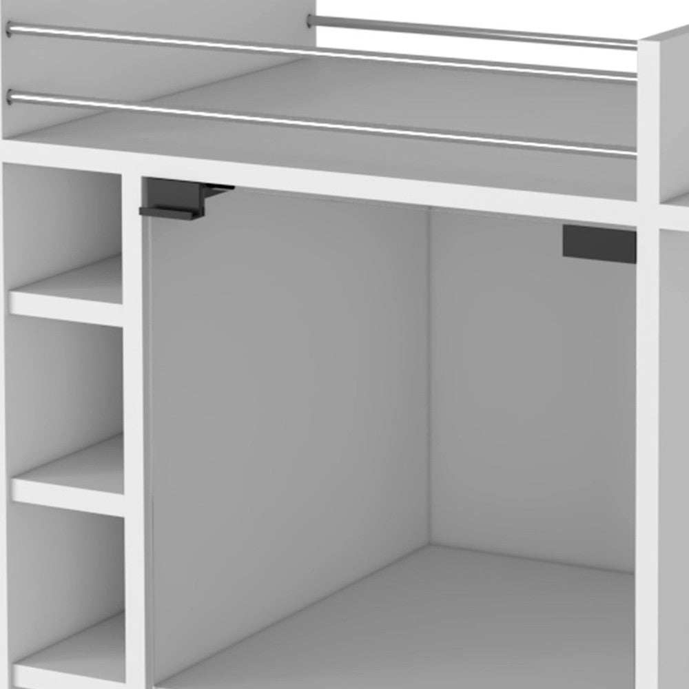 White Rolling Bar Cart With Wine Storage - Homeroots - Flyclothing LLC