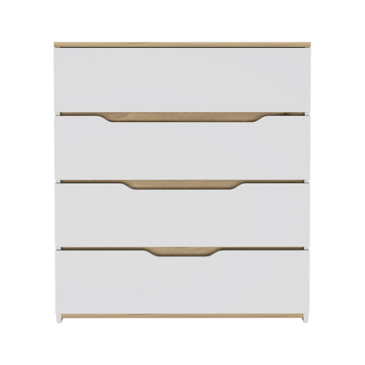 31" Brown and White Four Drawer Standard Chest - Homeroots