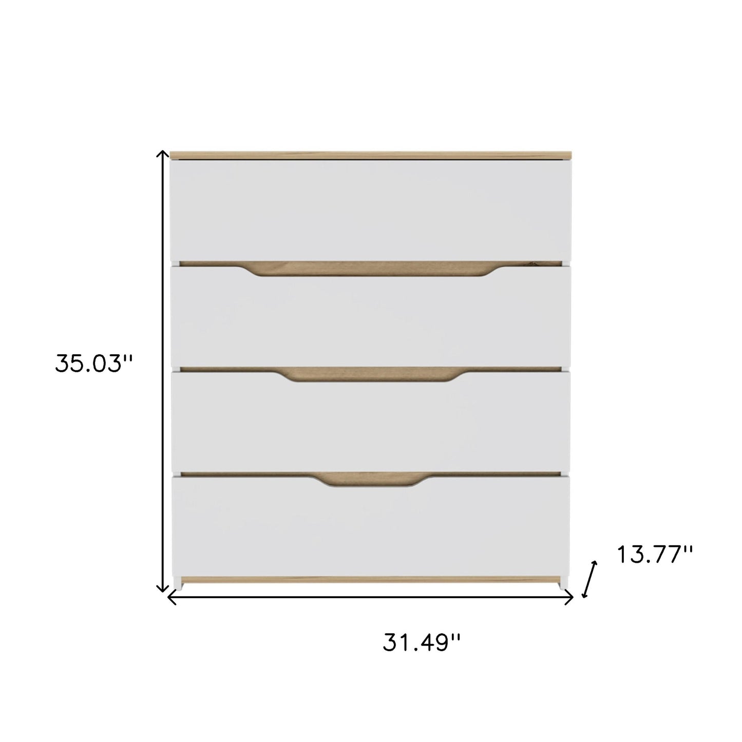 31" Brown and White Four Drawer Standard Chest - Homeroots - Flyclothing LLC