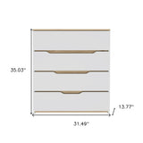 31" Brown and White Four Drawer Standard Chest - Homeroots - Flyclothing LLC