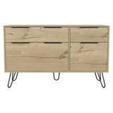 47" Brown and Black Four Drawer Double Dresser - Homeroots - Flyclothing LLC