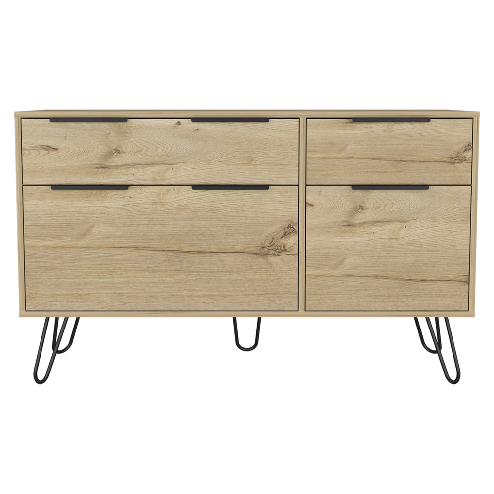 47" Brown and Black Four Drawer Double Dresser - Homeroots - Flyclothing LLC