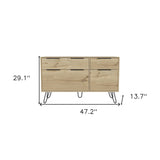 47" Brown and Black Four Drawer Double Dresser - Homeroots - Flyclothing LLC