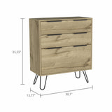 30" Brown and Black Three Drawer Dresser - Homeroots - Flyclothing LLC