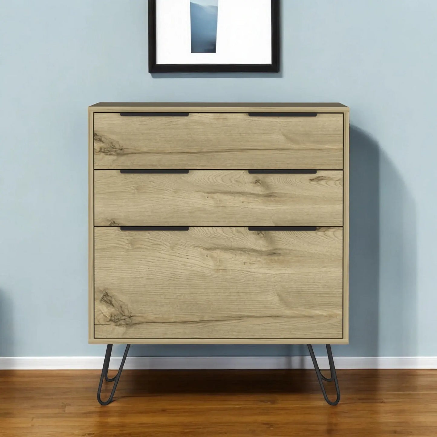 30" Brown and Black Three Drawer Dresser - Homeroots - Flyclothing LLC