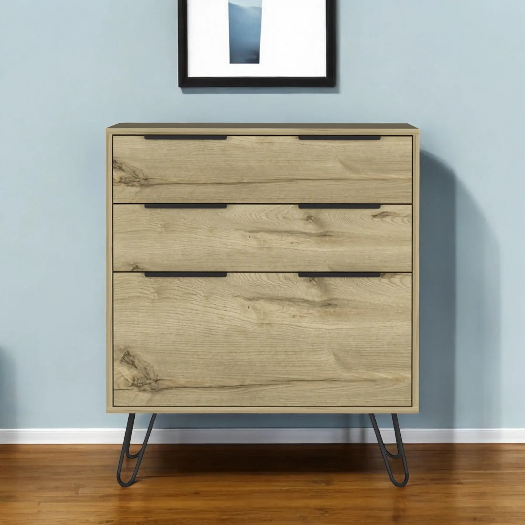 30" Brown and Black Three Drawer Dresser - Homeroots - Flyclothing LLC