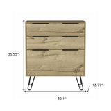 30" Brown and Black Three Drawer Dresser - Homeroots - Flyclothing LLC