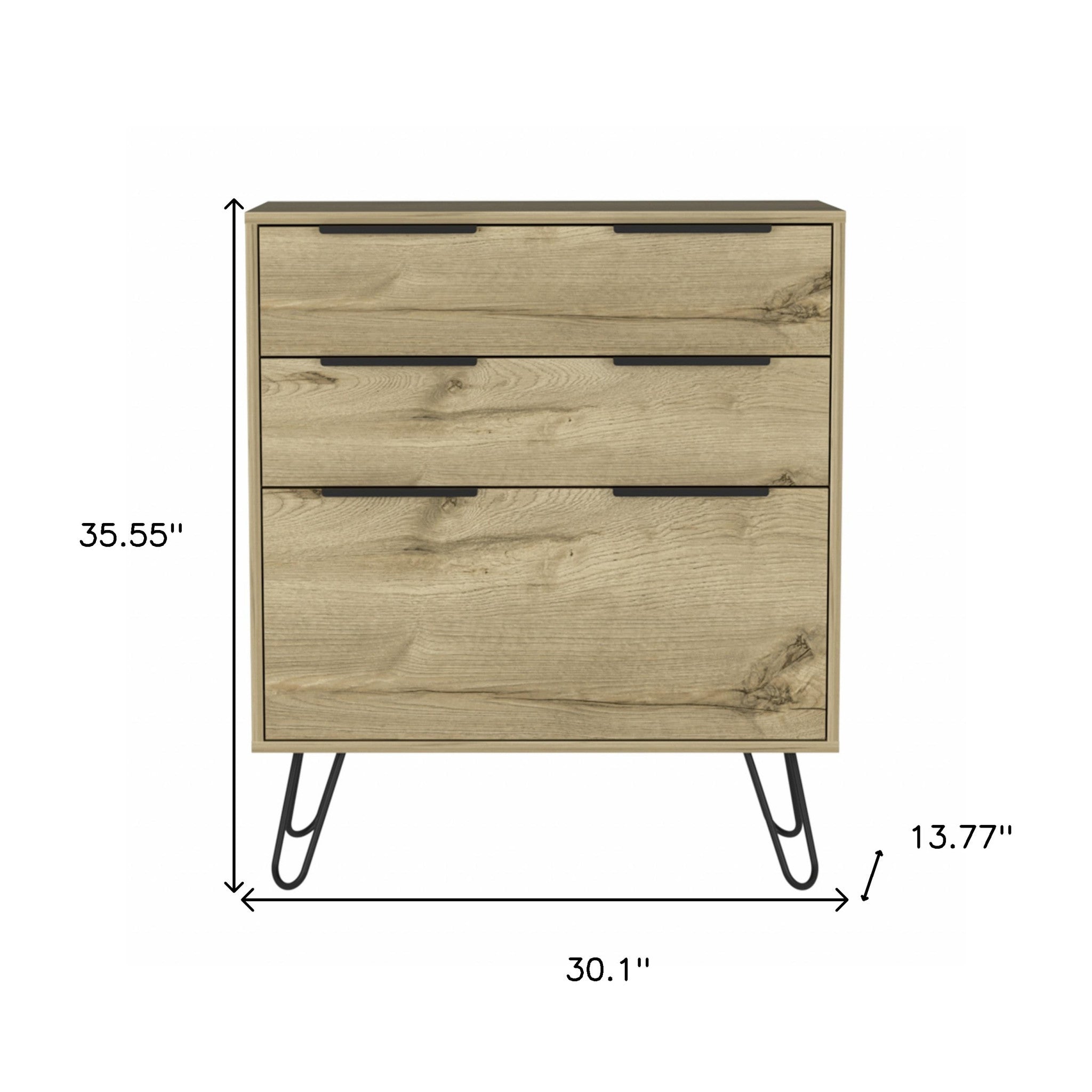 30" Brown and Black Three Drawer Dresser - Homeroots - Flyclothing LLC
