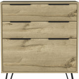 30" Brown and Black Three Drawer Dresser - Homeroots - Flyclothing LLC