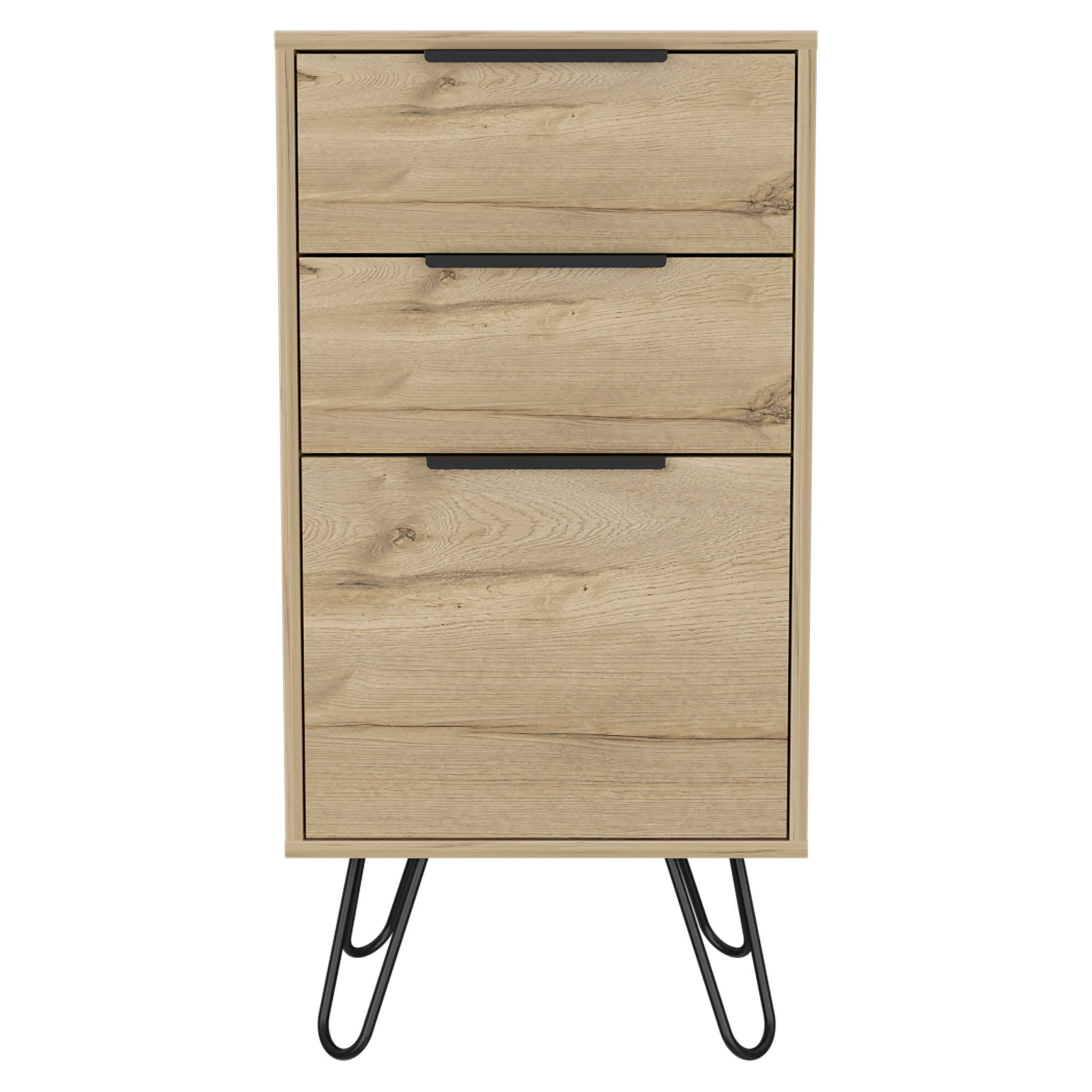 18" Brown and Black Three Drawer Standard Chest - Homeroots - Flyclothing LLC