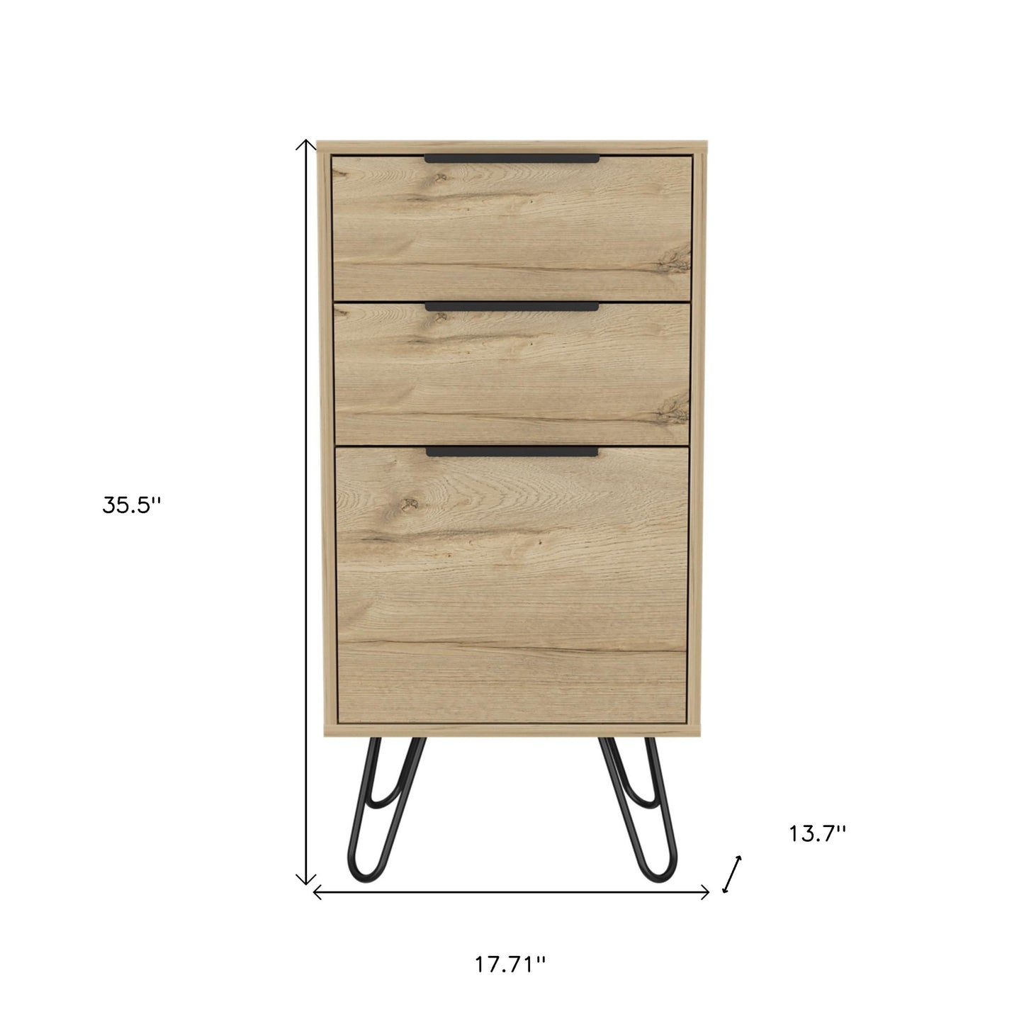 18" Brown and Black Three Drawer Standard Chest - Homeroots - Flyclothing LLC